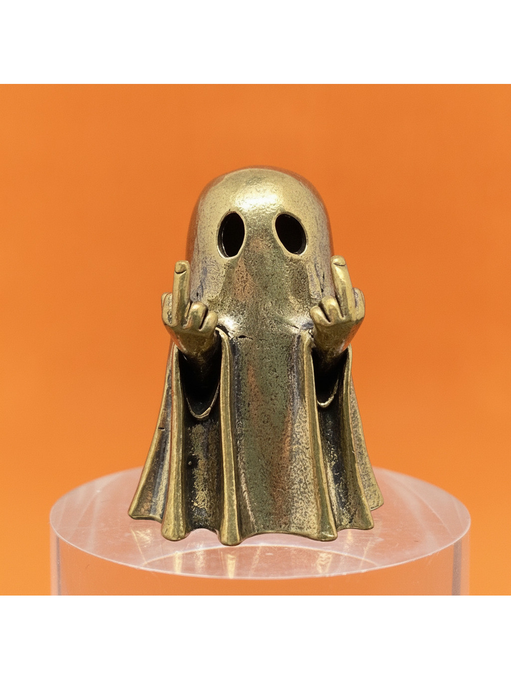 Brass Middle Finger Ghost Snarky Miniature